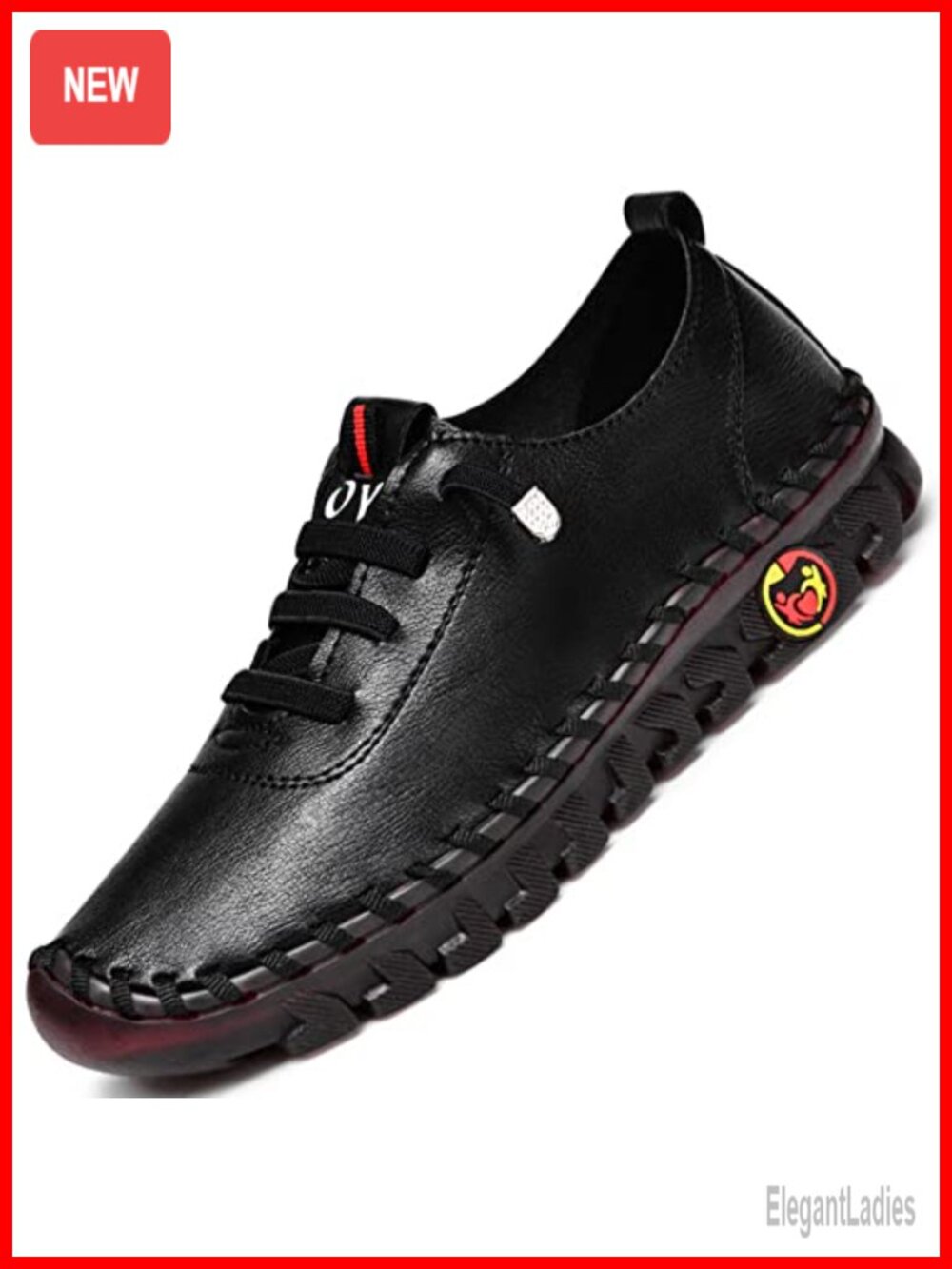 Women's Leather Soft Bottom Flat Shoes Breathable Round Toe Non-Slip Loafers